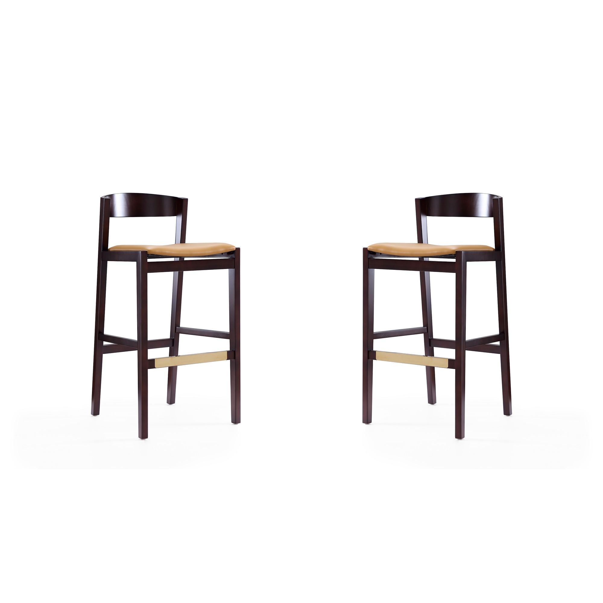 Manhattan Comfort, Klismos 40.75in. Camel Beech Wood Stool Set of 2 Primary Color Camel, Included (qty.) 2 Model# 2-BS014